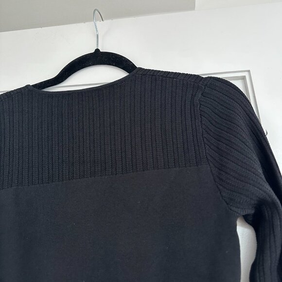 NWT Reiss Emily Knitted Mini Dress Medium in Black Collarless Front Zip w/ Belt - Picture 11 of 11